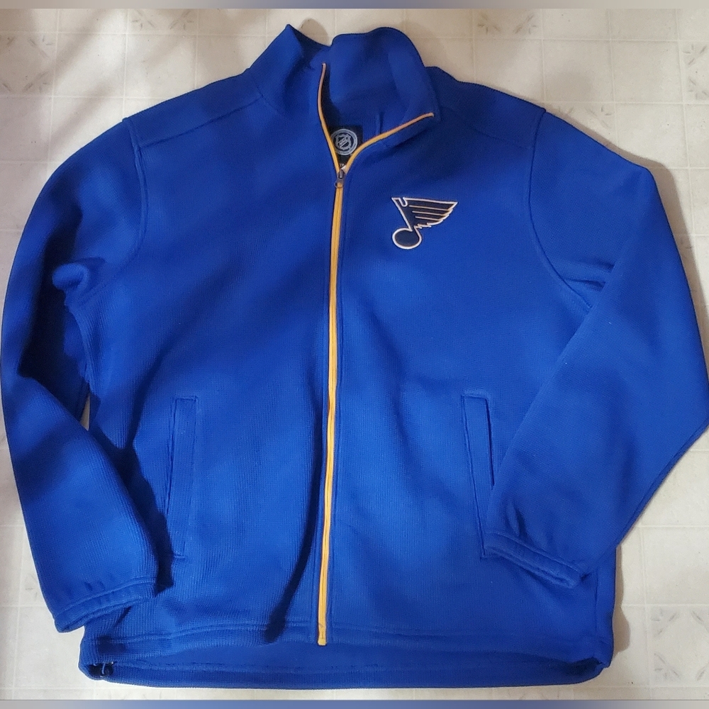 NHL St Louis Blues Official Licensed Product, Fleece Lined, Waffle Knit XXL, Zip